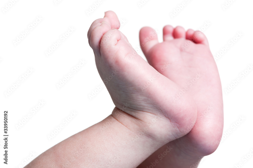 baby feet isolated on white background