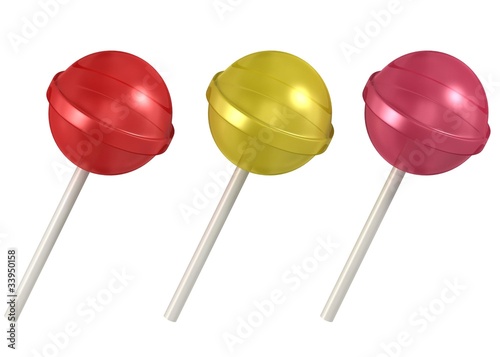3d colorful sweet lollipops