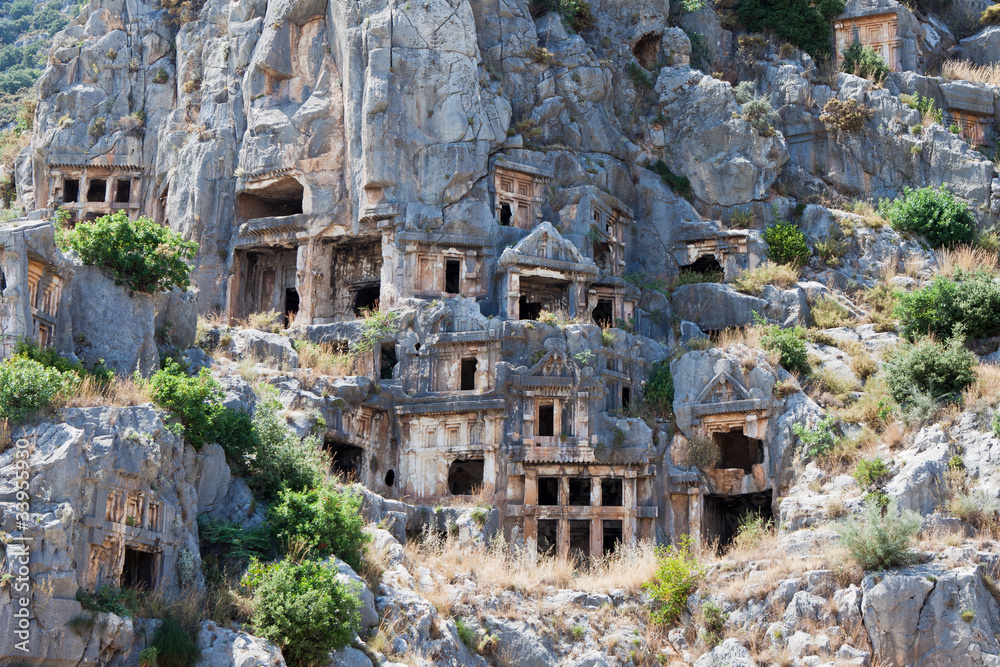 Rock tombs in Myra, Demre, Turkey