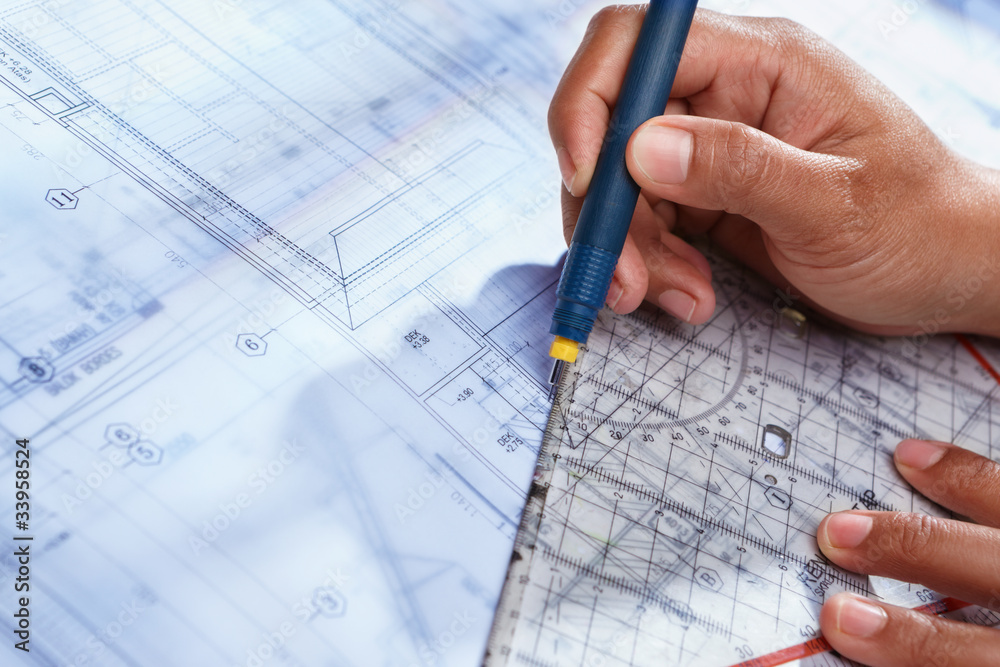 Architect working on house deisgn