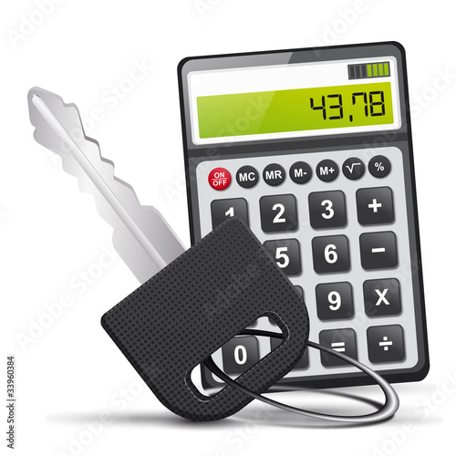 clé et calculatrice