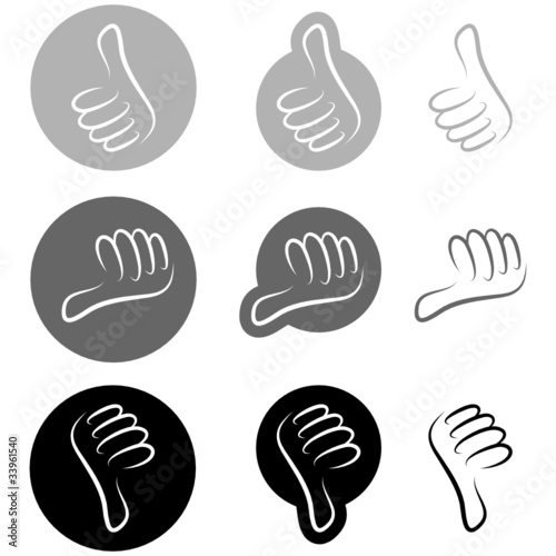 Thumb Up, Middle & Down Black/Grey