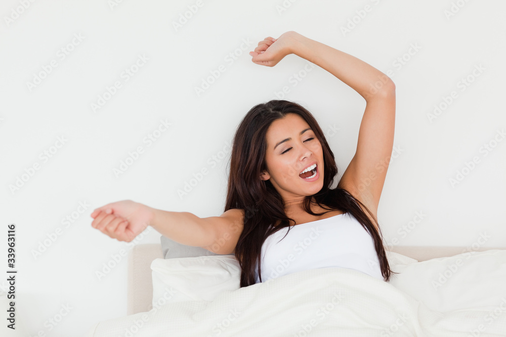 waking beautiful woman in bed eyes closed waking beautiful woman in bed eyes closed