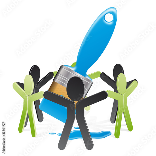 cercle humain et pinceau