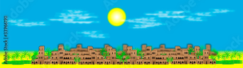 Panorama of the big arabic city