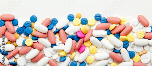 Pills isolated on white background photo