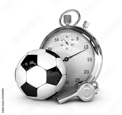 Soccer concept Chronometer isolated 3d rendered