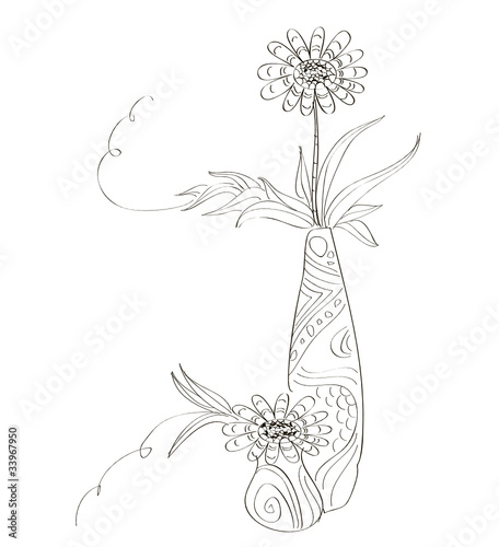 花瓶和花