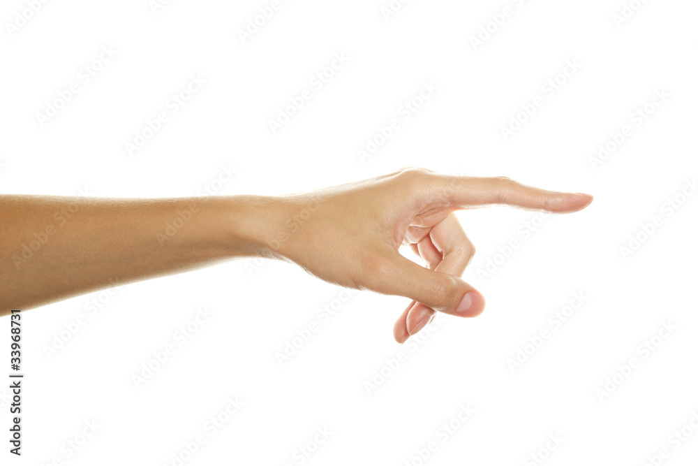 Points a finger