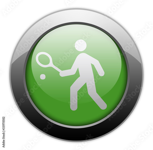 Green Metallic Orb Button "Tennis"