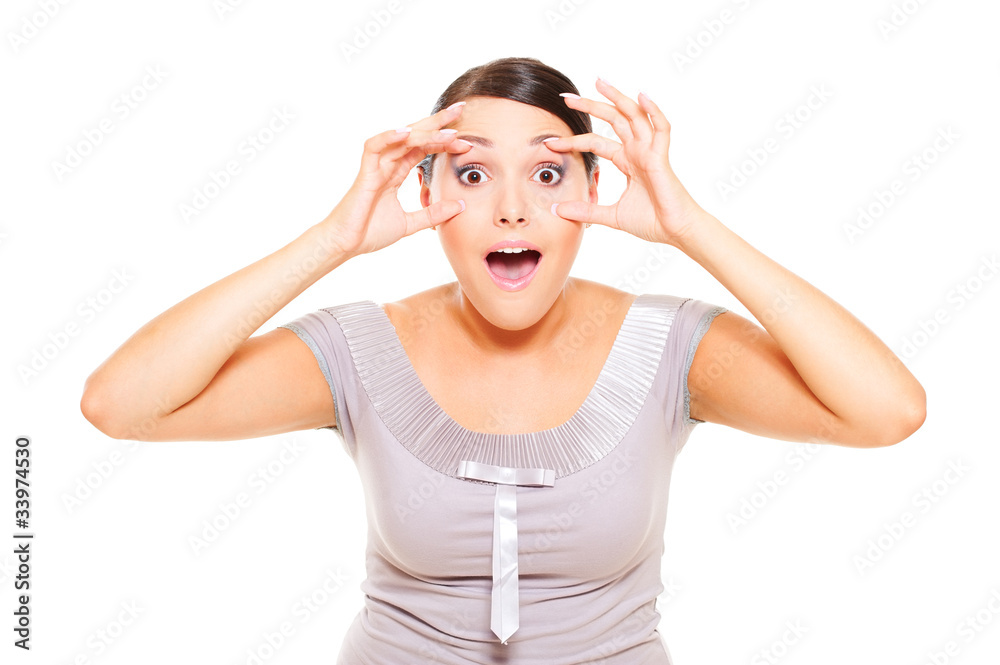 portrait of astonishment woman portrait of astonishment woman