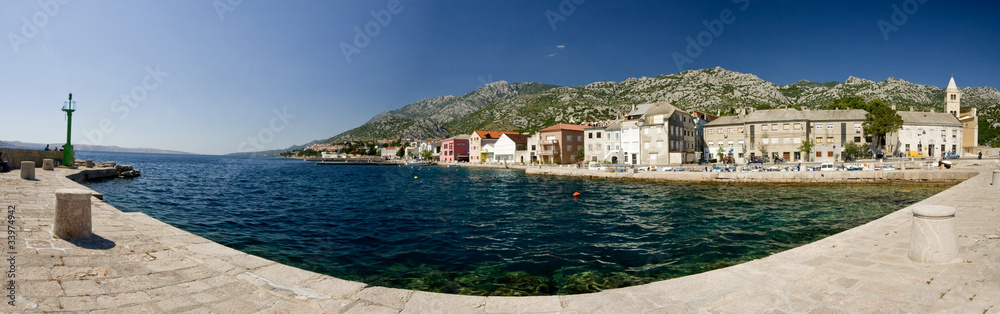 Waterfront panorama in Karlobag
