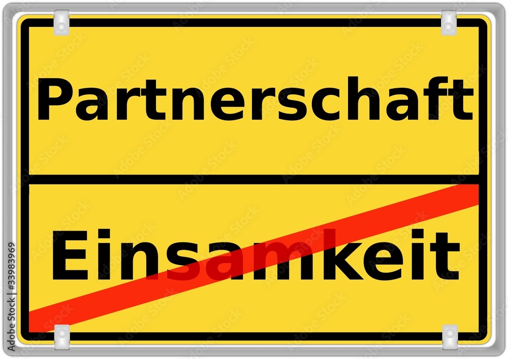 Obraz premium Partnerschaft vs. Einsamkeit