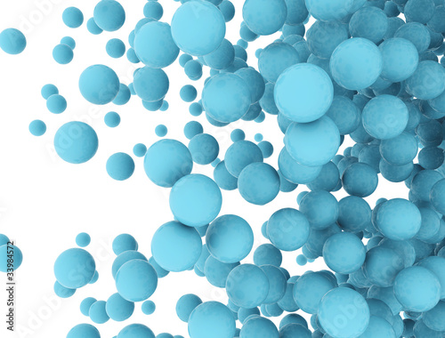 Abstract blue spheres