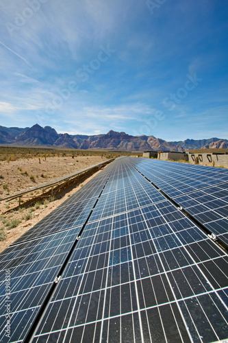 Solar panels in the Mojave Desert.