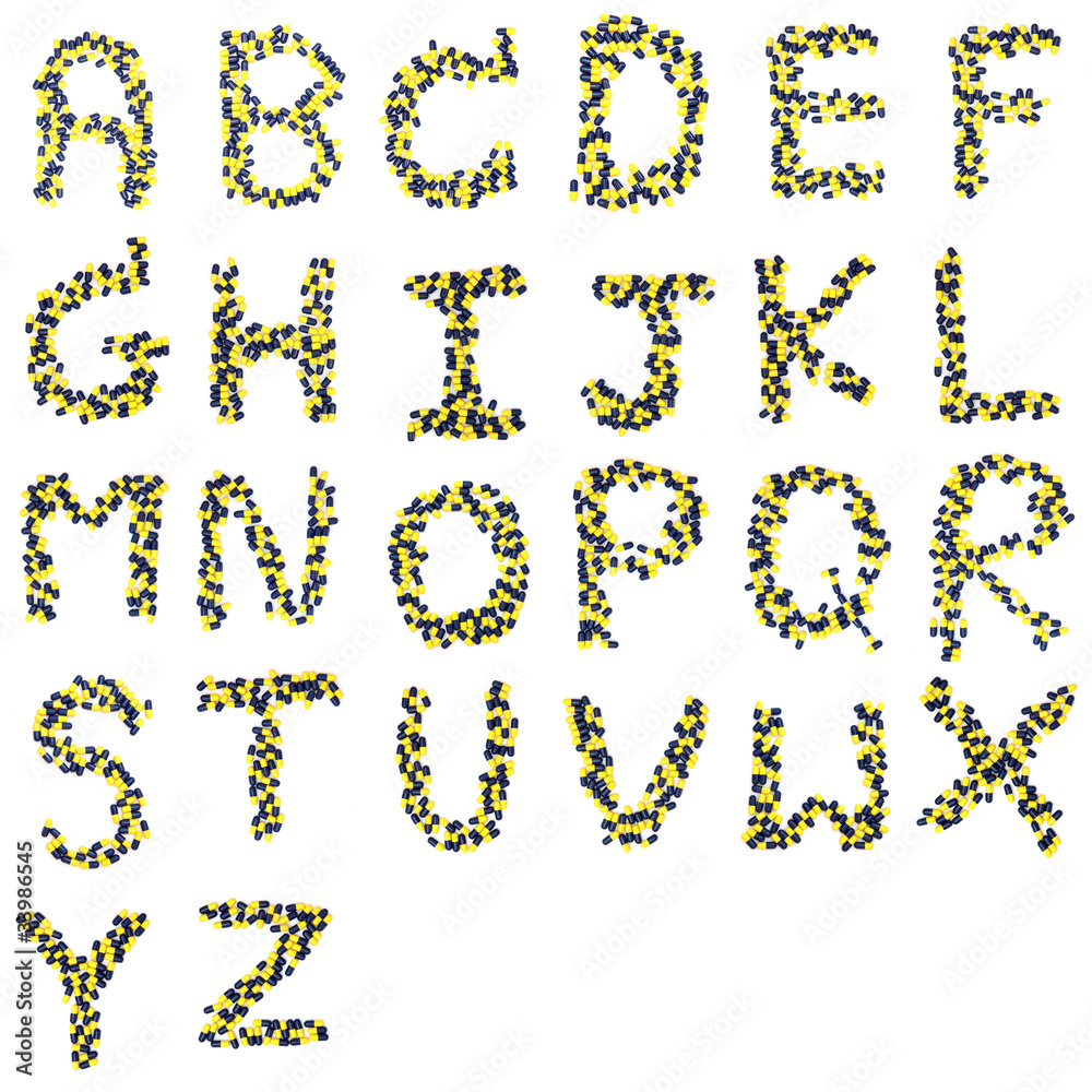 alphabet from capsules alphabet from capsules