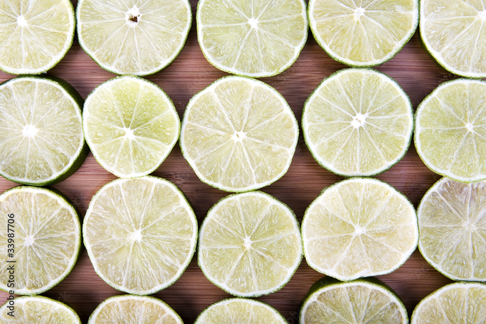 Sliced Limes closeup background