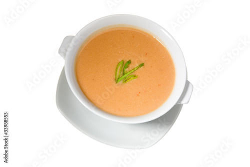 soup in white bowl