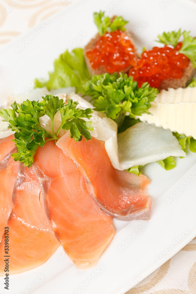 appetizer with smoked salmon