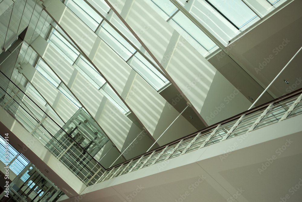 Naklejka premium Architecture, bâtiment, moderne, urbain, verrière, verre, acier