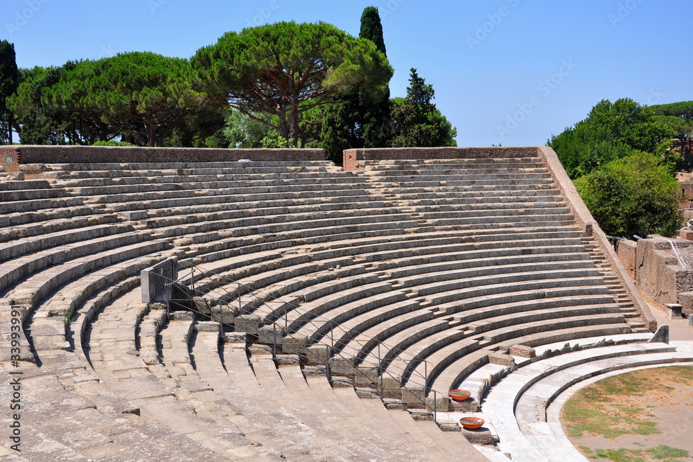 Ancient theater in Ostia Antica, Rome, Italy Ancient theater in Ostia Antica, Rome, Italy