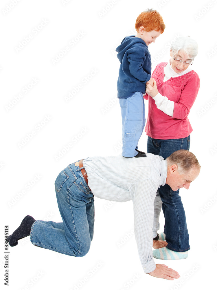 Grandparents having fun with boy grandchild Grandparents having fun with boy grandchild