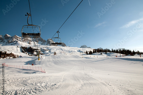 Snow mountain landscape - Dolomites photo