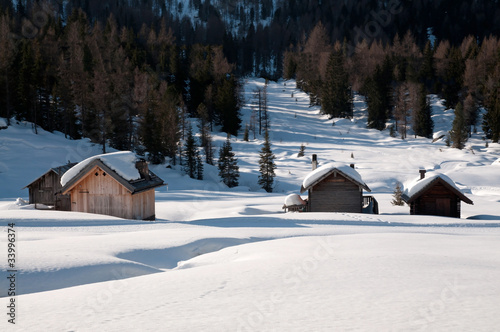 Chalet in the snow - Dolomites © Moreno Soppelsa