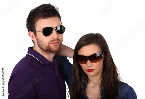 young couple with sunglasses