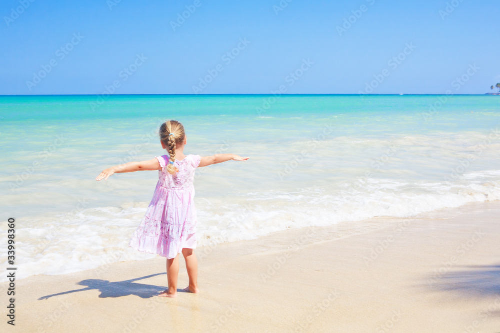 girl caribbean beach outdoors arms wide open girl caribbean beach outdoors arms wide open