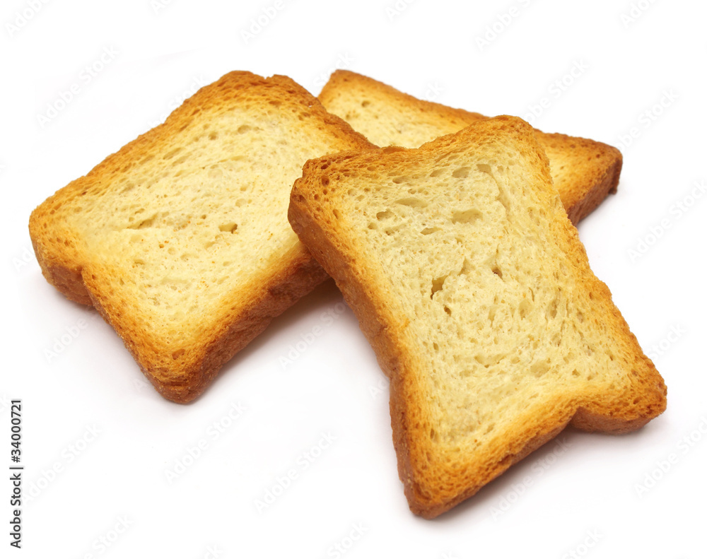Toasted loaves over white background Toasted loaves over white background