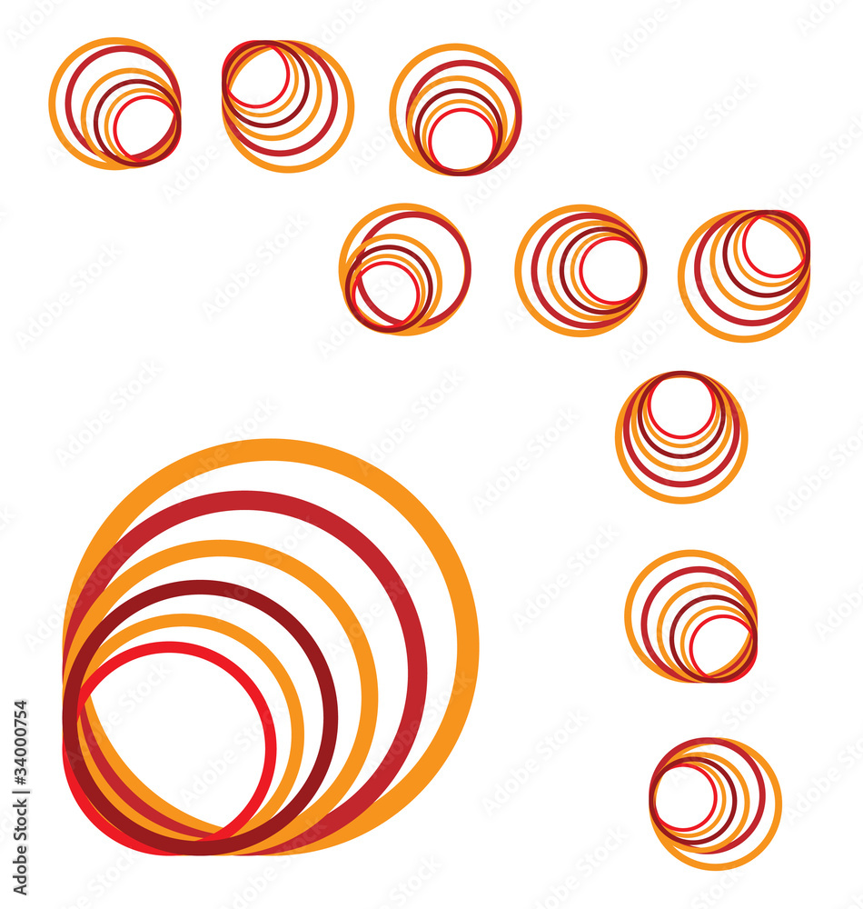colored swirl circles symbols set isolated colored swirl circles symbols set isolated