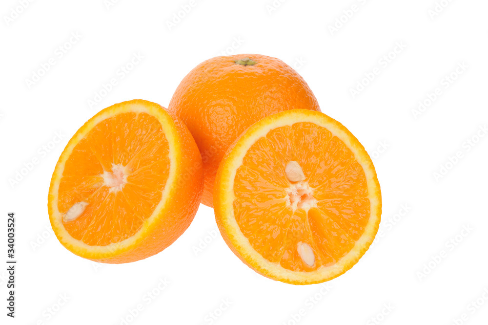 Orange sliced isolated on the white background Orange sliced isolated on the white background