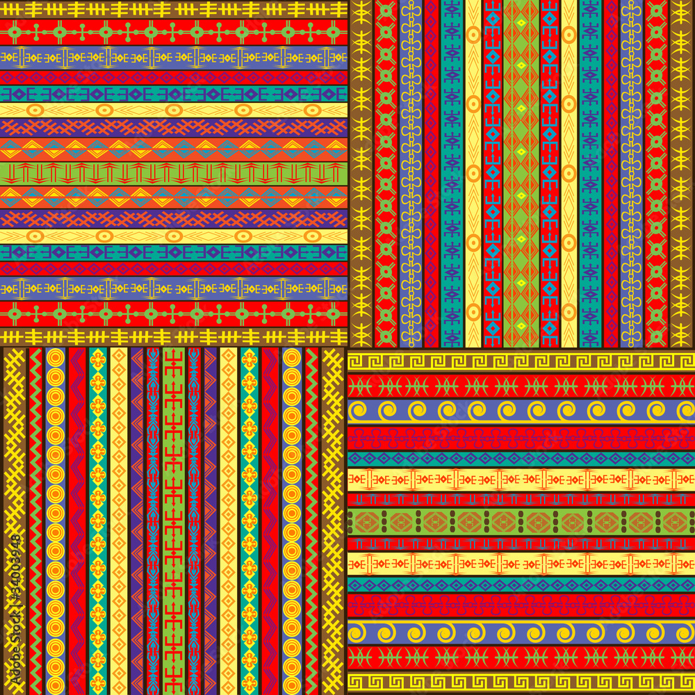 Set of ethnic colored backgrounds