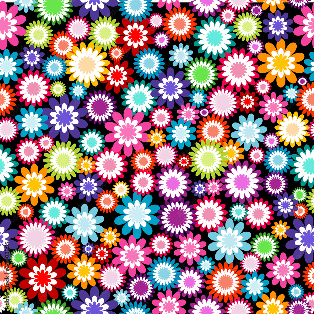 Seamless pattern with multicolored flowers Seamless pattern with multicolored flowers