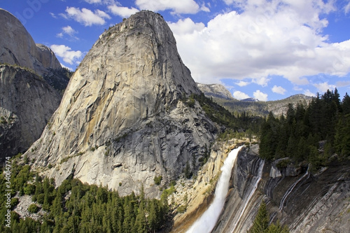 Waterfall Yosemite Half Dome photo