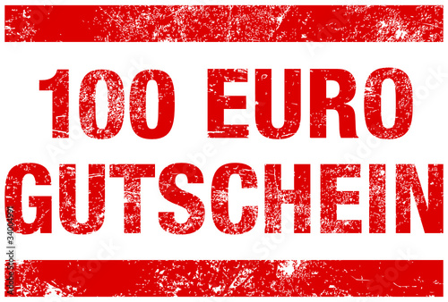 Stempel "100 Euro Gutschein" Rot
