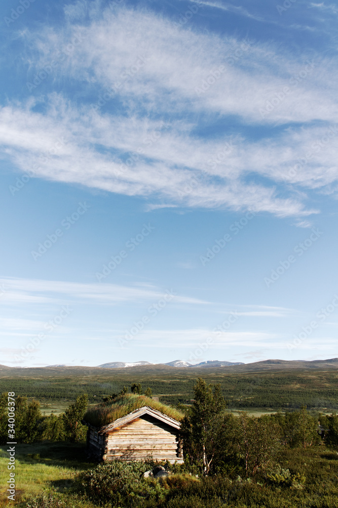 Small building in Norway mountain. Small building in Norway mountain.