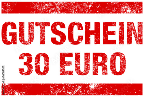 Stempel "Gutschein 30 Euro" Rot