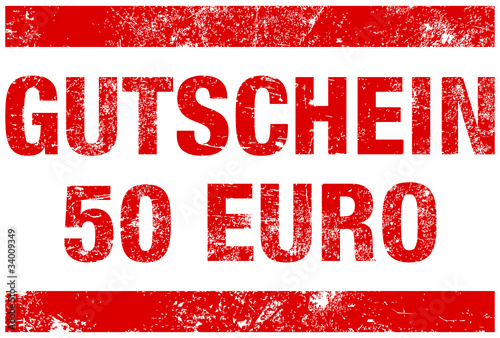 Stempel "Gutschein 50 Euro" Rot