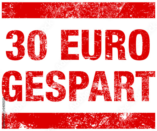 Stempel "30 EURO GESPART" Rot