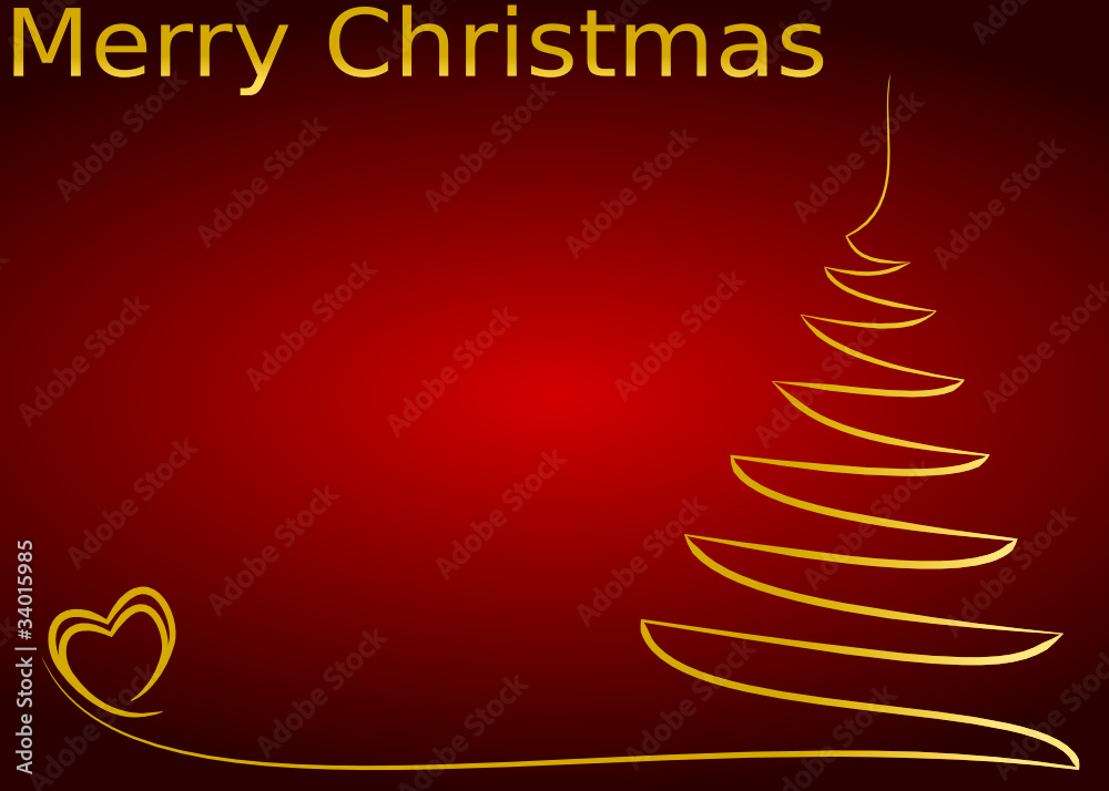 Christmas background with golden heart shapes