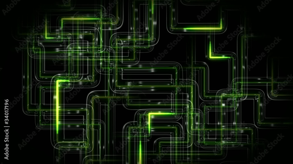 Green energy technology light flow line animation background