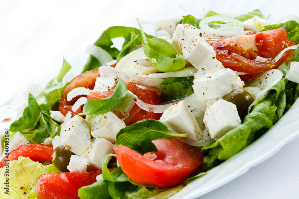 Vegetable salad with cheese Vegetable salad with cheese