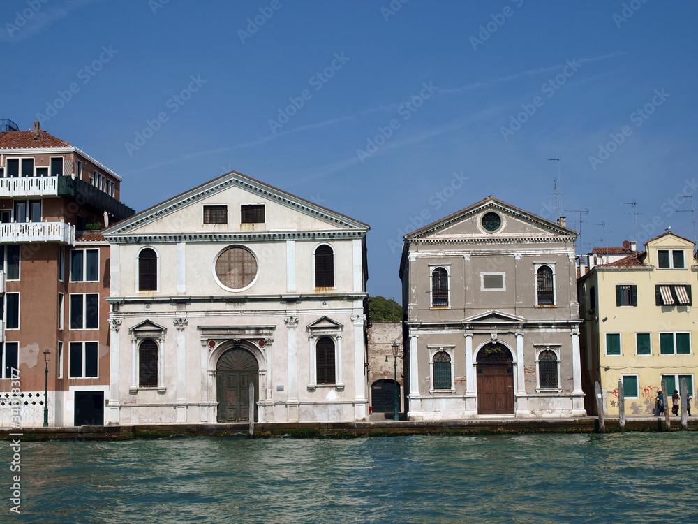 Venice - Exquisite antique buildings along Giudecca  Canal