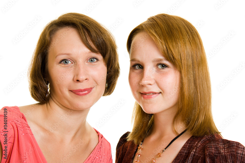 Girls on white background. Girls on white background.