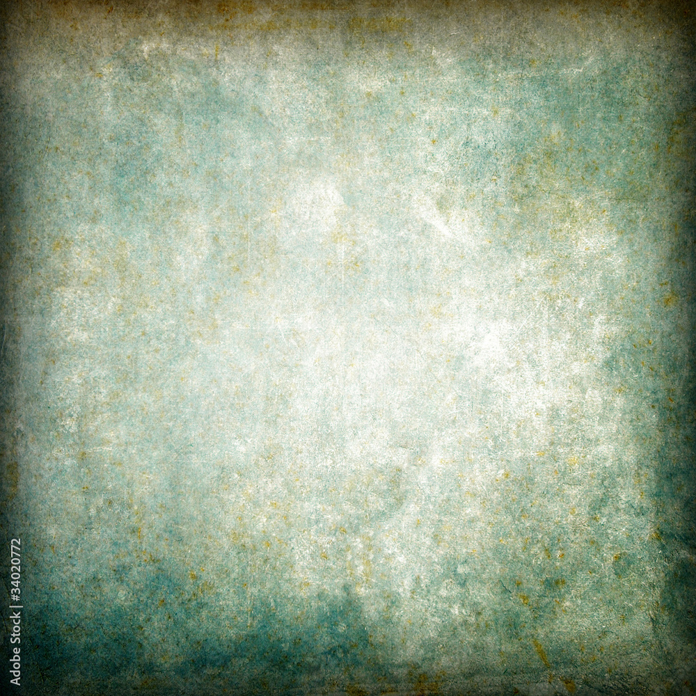 Obraz premium Dark teal grunge frame border with empty light center for copy space