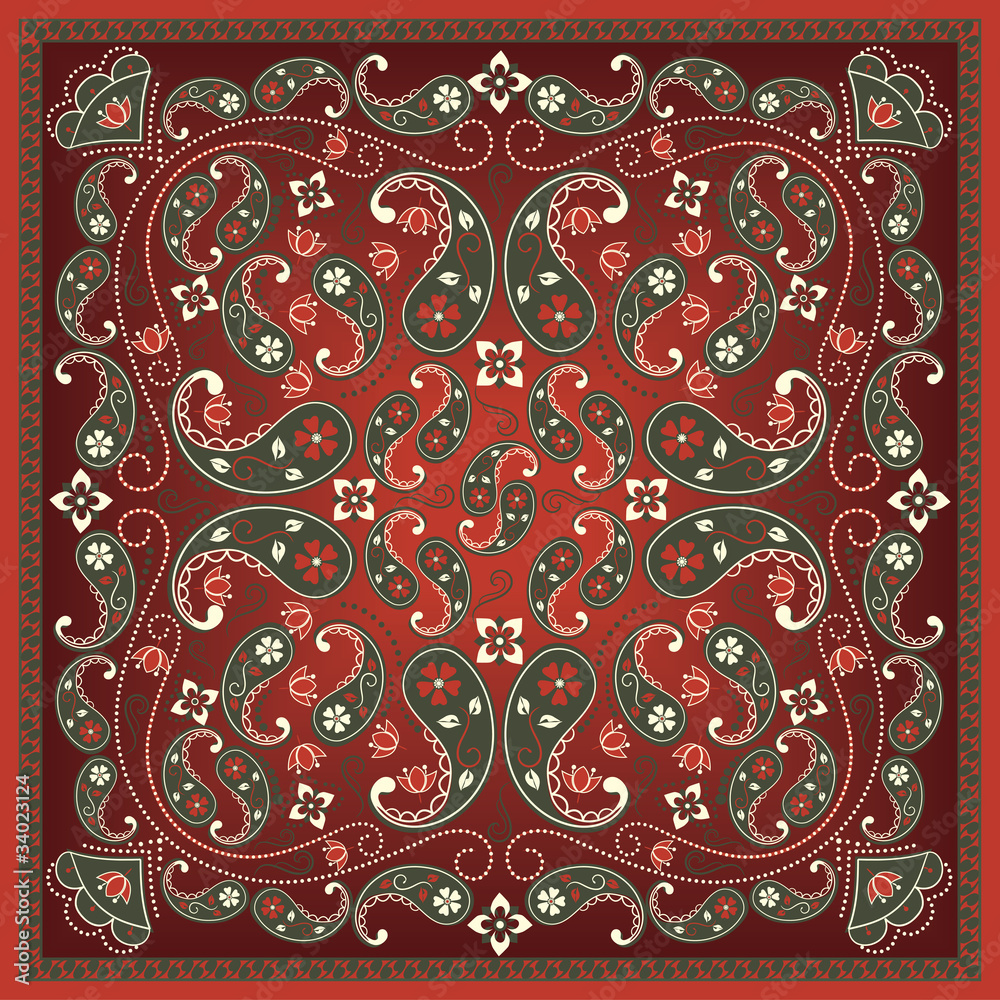 Fototapeta premium Vintage Paisley Bandana