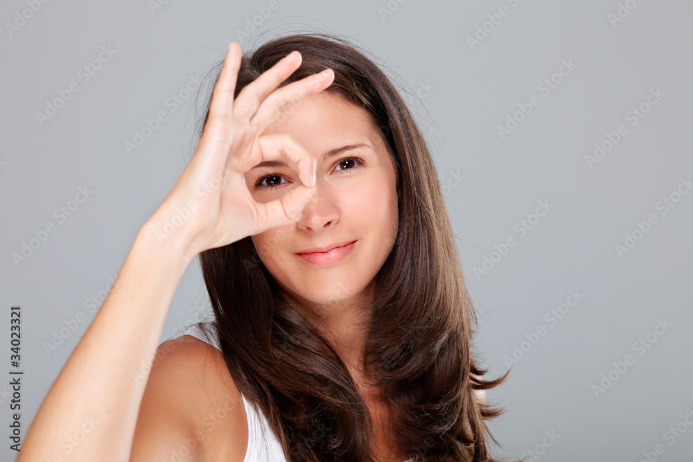 Young beauty with positive vision field Young beauty with positive vision field