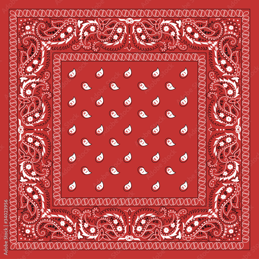 Classic Paisley Bandana Stock Vector | Adobe Stock